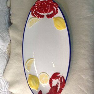 VTG Sonoma Life Style Nantucket Collection Platter with Lobster/Lemons; New Eng.